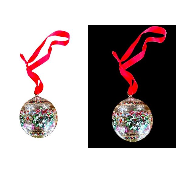 New Hutschenreuther Crystal Ball Christmas Ornament 1996 Art Deco Floral… - Picture 3 of 12